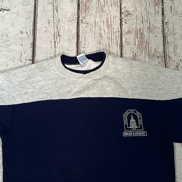 Vintage 1990s Bud Light Annapolis Maryland Ten Mile Run 1990 Crewneck Sweatshirt - Picture 2 of 7